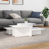  Coffee Tables 2 pcs White Engineered Wood