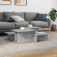  Coffee Tables 2 pcs Concrete Grey Engineered Wood