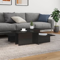  Coffee Tables 2 pcs High Gloss Black Engineered Wood