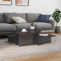  Coffee Tables 2 pcs High Gloss Grey Engineered Wood