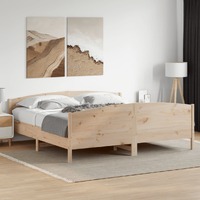  Bed Frame without Mattress 183x203 cm King Solid Wood Pine