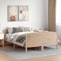  Bed Frame without Mattress 135x190 cm Solid Wood Pine