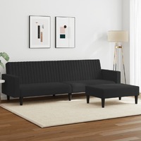  2 Piece Sofa Set Black Velvet