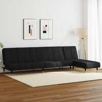  2 Piece Sofa Set Black Velvet