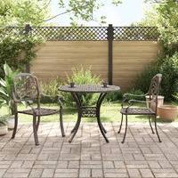  3 Piece Bistro Set Bronze Cast Aluminium
