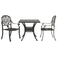  3 Piece Bistro Set Bronze Cast Aluminium