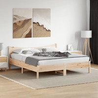  Bed Frame without Mattress 183x203 cm King Solid Wood Pine