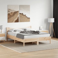  Bed Frame without Mattress 150x200 cm Solid Wood Pine