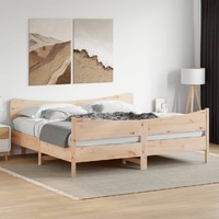  Bed Frame without Mattress 183x203 cm King Solid Wood Pine