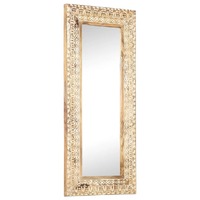  Hand-Carved Mirror 110x50x2.6 cm Solid Mango Wood