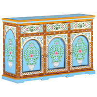  Hand Painted Sideboard 120x35x76 cm Solid Mango Wood