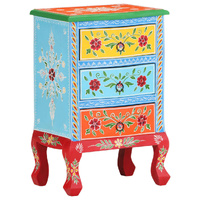  Hand Painted Bedside Cabinet 40x30x60 cm Solid Mango Wood