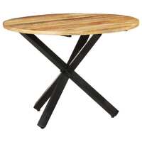  Dining Table Round 100x100x75 cm Rough Mango Wood