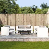  2 Piece Garden Lounge Set White Solid Wood Pine