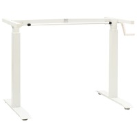  Manual Height Adjustable Standing Desk Frame Hand Crank White