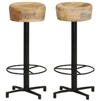  Bar Stools 2 pcs 76 cm Solid Mango Wood