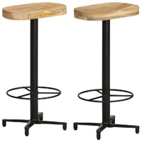  Bar Stools 2 pcs 76 cm Solid Mango Wood
