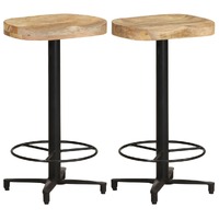  Bar Stools 2 pcs 66 cm Solid Mango Wood