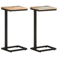  Side Tables 2 pcs 31.5x24.5x64.5 cm Solid Reclaimed Wood