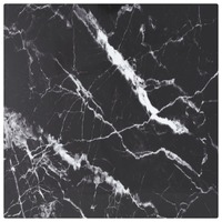  Table Top Black 30x30 cm 6 mm Tempered Glass with Marble Design
