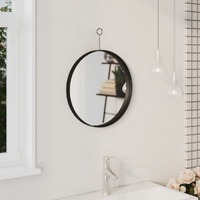  Hanging Mirror with Hook Black 40 cm