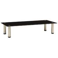  TV Stand Black 80x35x17 cm Tempered Glass