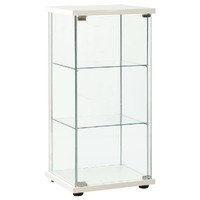  Storage Cabinet Tempered Glass White