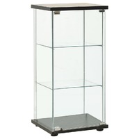  Storage Cabinet Tempered Glass Black