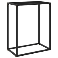  Console Table Black 60x35x75 cm Tempered Glass