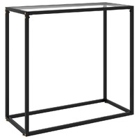  Console Table Transparent 80x35x75 cm Tempered Glass