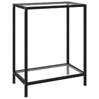  Console Table Transparent 60x35x75 cm Tempered Glass