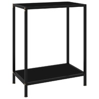  Console Table Black 60x35x75 cm Tempered Glass