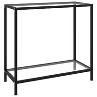  Console Table Transparent 80x35x75 cm Tempered Glass