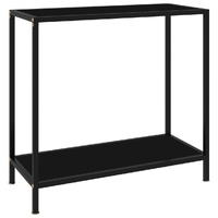  Console Table Black 80x35x75 cm Tempered Glass