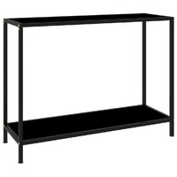  Console Table Black 100x35x75 cm Tempered Glass