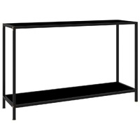  Console Table Black 120x35x75 cm Tempered Glass