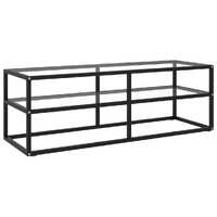  TV Cabinet Black with Tempered Glass 120x40x40 cm