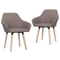  Dining Chairs 2 pcs Taupe Fabric