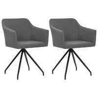  Swivel Dining Chairs 2 pcs Light Grey Fabric