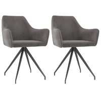  Dining Chairs 2 pcs Dark Grey Velvet