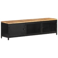  TV Cabinet 130x30x37 cm Solid Rough Mango Wood