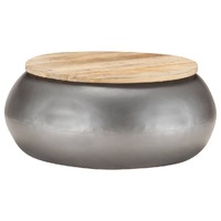  Coffee Table Grey 68x68x30 cm Solid Mango Wood