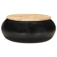  Coffee Table Black 68x68x30 cm Solid Mango Wood