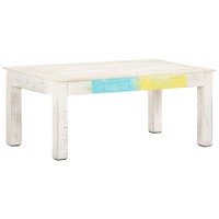  Coffee Table White 110x60x45 cm Solid Mango Wood