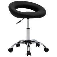  Rolling Work Chair Black Faux Leather