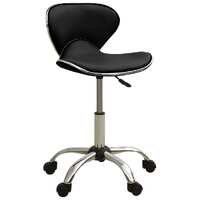 Salon Spa Stool Black Faux Leather