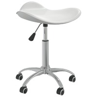  Salon Spa Stool White Faux Leather