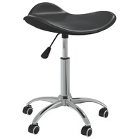  Salon Spa Stool Black Faux Leather