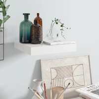 Floating Wall Shelf High Gloss White 23x23.5x3.8 cm MDF