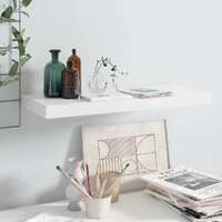  Floating Wall Shelf High Gloss White 60x23.5x3.8 cm MDF